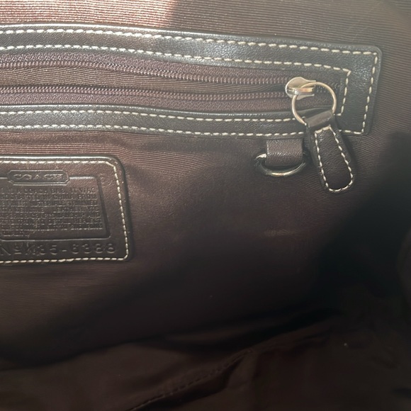 Coach Soho Legacy Signature small C’s Jacquard / dark brown leather buckle front - Picture 17 of 17